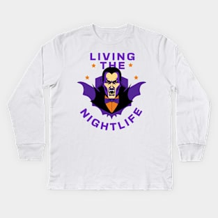 Funny Vampire Halloween Design Kids Long Sleeve T-Shirt